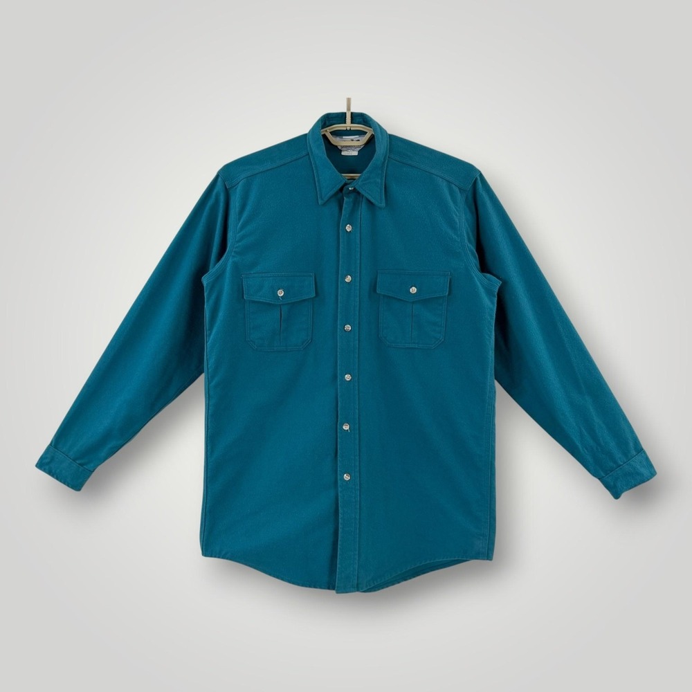 Vintage The Sportsman's Guide Shirt Mens LT Blue Flannel USA Made Cotton